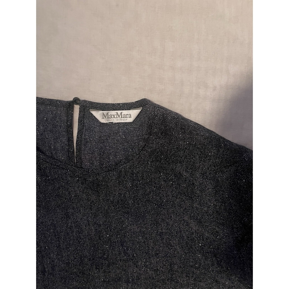 Max Mara Button‎ Loop Close Heathered Navy Women's L/XL - Picture 8 of 8